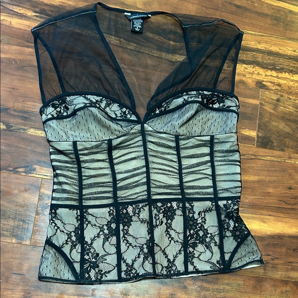 Moda International Lace and Mesh Top